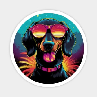 Retro Wave Dachshound Dog Shirt Magnet